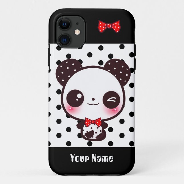 Coques Case-Mate iPhone Panda de Kawaii - personnalisé (Dos)
