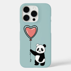 Coques iPhone 16 Pro Panda Holt Heart Balloon - Sweet