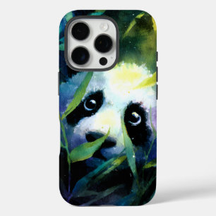 Coques iPhone 16 Pro Panda Peeking Bamboo Aquarelle