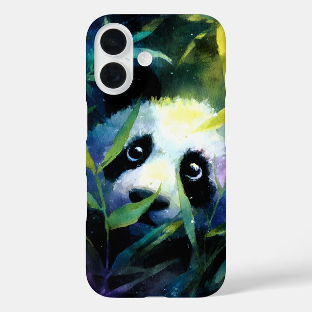 Coques Case-Mate iPhone Panda Peeking Bamboo Aquarelle (Verso)