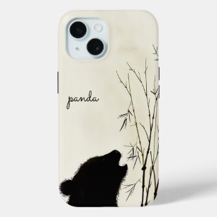 Coque Pour iPhone 15 Panda Silhouette