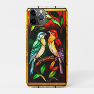 Case-Mate iPhone Case Panneau de verre coloré vibrant avec des oiseaux c