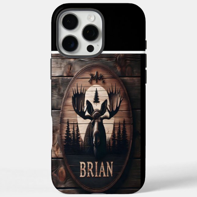 Coques Case-Mate iPhone Panneau Moose Wood de Brian (Verso)
