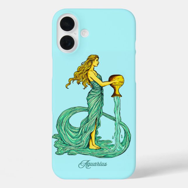 Coques Case-Mate iPhone Panneau Zodiaque Aquarius, Femme avec eau (Verso)
