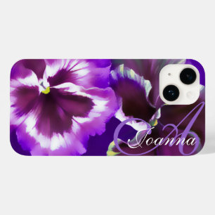 Coques Pour iPhone Panser floral violet personnalisé