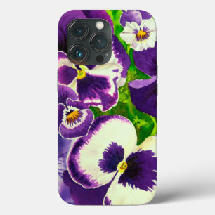 Case-Mate iPhone Case Pansies violettes en aquarelle