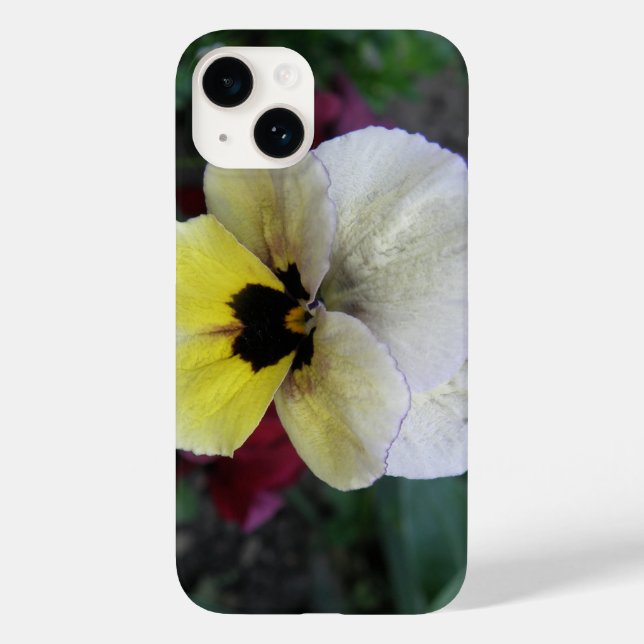 Coques Case-Mate iPhone Pansy Blanc et Jaune (Verso)