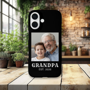 Coques iPhone 16 Papa a Créé la Typographie Photo Noir