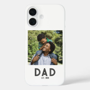 Coques iPhone 16 Papa a établi le cadeau photo blanc pour la fête d
