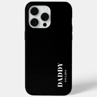 Coque iPhone 15 Pro Max Papa minimaliste EST noir et blanc