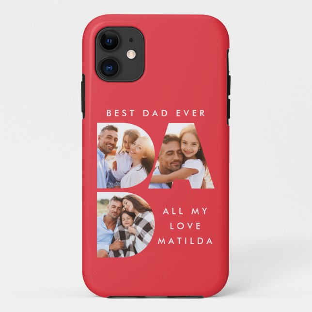 Coques Case-Mate iPhone Papa photo typographie moderne cadeau enfant (Dos)