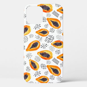 Case-Mate iPhone Case Papaya fruits : motif d'aquarelle abstraite.