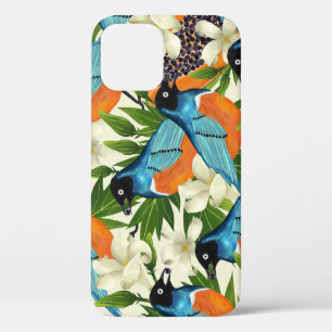 Case-Mate iPhone Case papaye tropicale et motif d'oiseaux.
