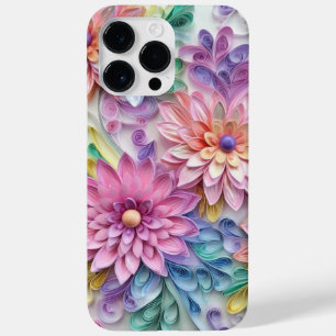 COQUE POUR POUR iPhone 14 PRO MAX PAPIER 3-D QUILL COLORÉ RESSEMBLE À DES MOTIFS FLO