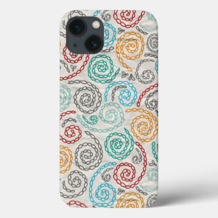 iPhone 13 Coque Papier fripé par fantaisie de broderie