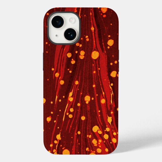 COQUES Case-Mate iPhone PAPIER MARBÉ ROUGE ABSTRAIT AVEC ÉPAULES D'OR (Verso)