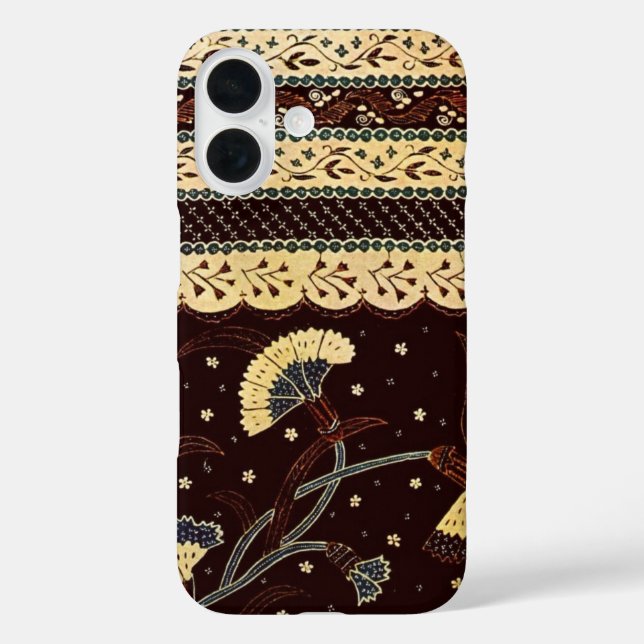 Coques Case-Mate iPhone Papier peint à motif textile vintage batik javanai (Verso)