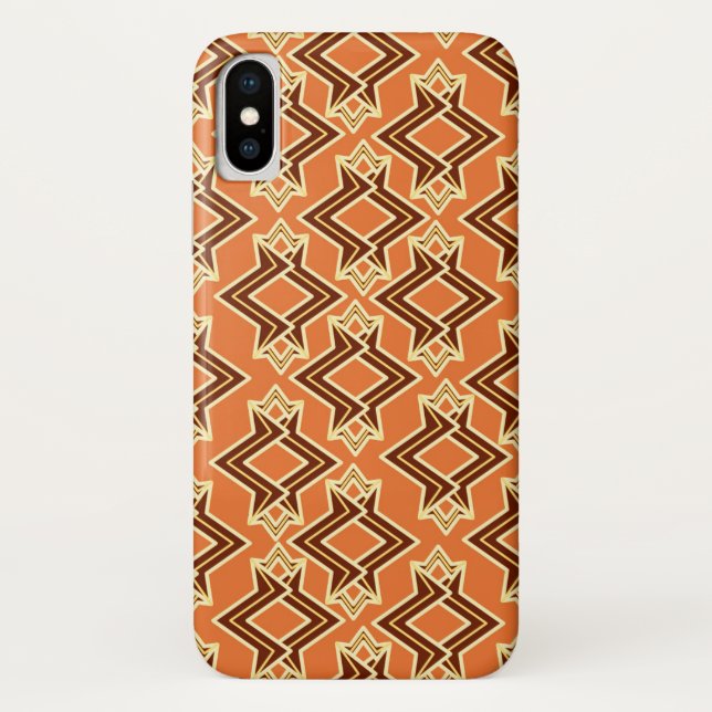 Coques Case-Mate iPhone Papier peint Art Déco Motif, Terracotta / Rust (Dos)