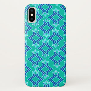 Coque Case-Mate Pour iPhone Papier peint Art Déco Motif, Turquoise et Cobalt