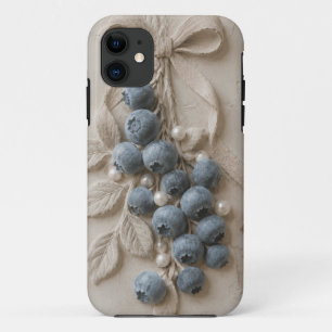 Case-Mate iPhone Case Papier peint en relief botanique myrtille 