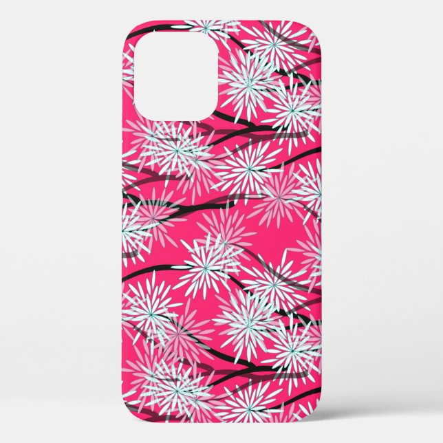 Coques Case-Mate iPhone Papier peint floral asiatique rétro. (Verso)