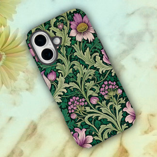Coques iPhone 16 Papier peint floral victorien
