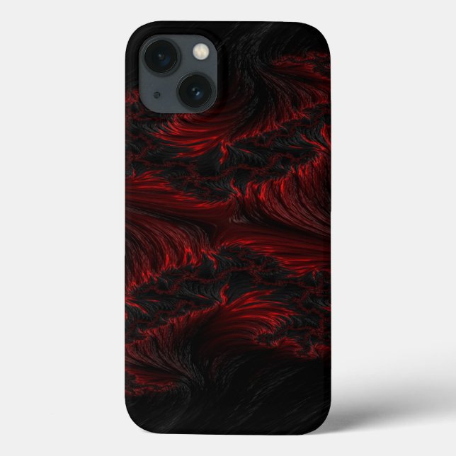 Coques Case-Mate iPhone Papier peint noir et rouge foncé (Verso)