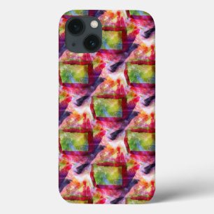 Coques Pour iPhone Papier peint vert et rouge abstrait