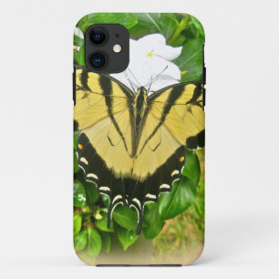 Coque iPhone 11 Papillon à queue noire - Fleurs