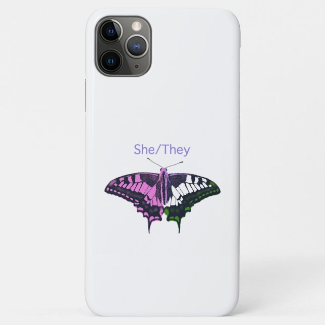 Coques Case-Mate iPhone Papillon à queue noire non binaire (Dos)