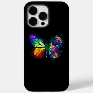 Coque Pour Pour iPhone 14 Pro Max Papillon arc-en-ciel