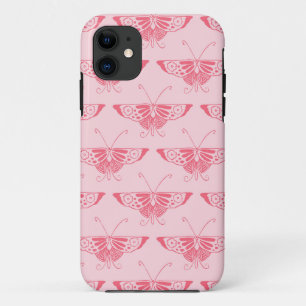Coques Pour iPhone Papillon Art Déco stylisé - rose corail