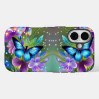 Papillon bleu brillant dans Fairy Garden