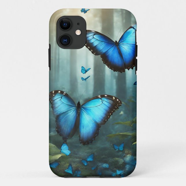 Coques Case-Mate iPhone Papillon bleu Morpho (Dos)