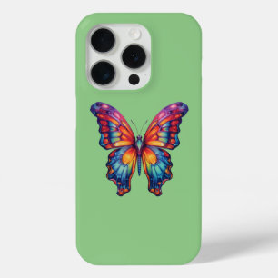 Coque iPhone 15 Pro Papillon Bleu Orange Ailes