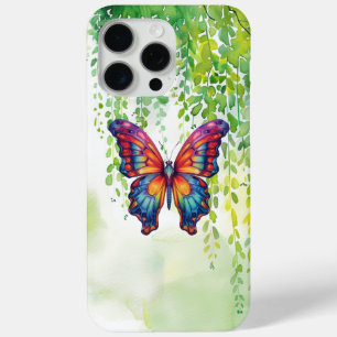 Coque iPhone 15 Pro Max Papillon Bleu Orange Ailes