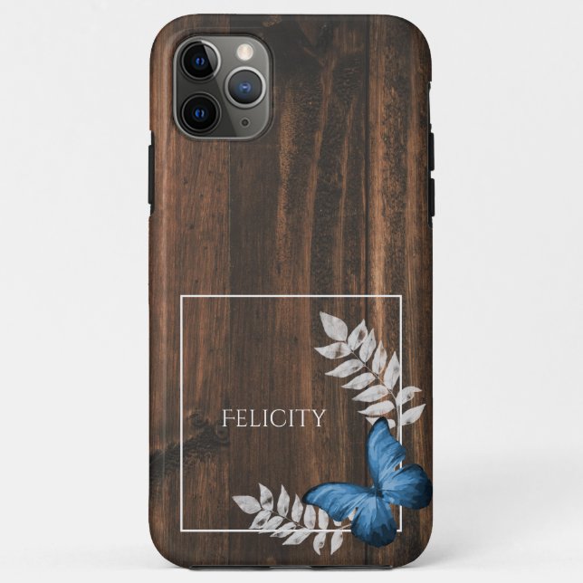 Coques Case-Mate iPhone Papillon bleu rustique (Dos)
