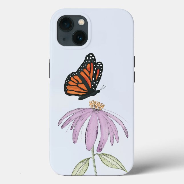 Coques Case-Mate iPhone Papillon botanique et nature florale violette (Verso)