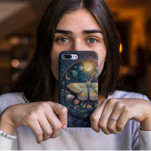 Coques iPhone 16 Papillon Céleste et Pleine Lune – Nuit Enchantée