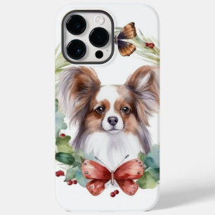 Coque Pour Pour iPhone 14 Pro Max Papillon Christmas Wreath Festive Pup