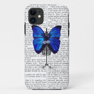 Coque iPhone 11 Papillon de bleu de mannequin