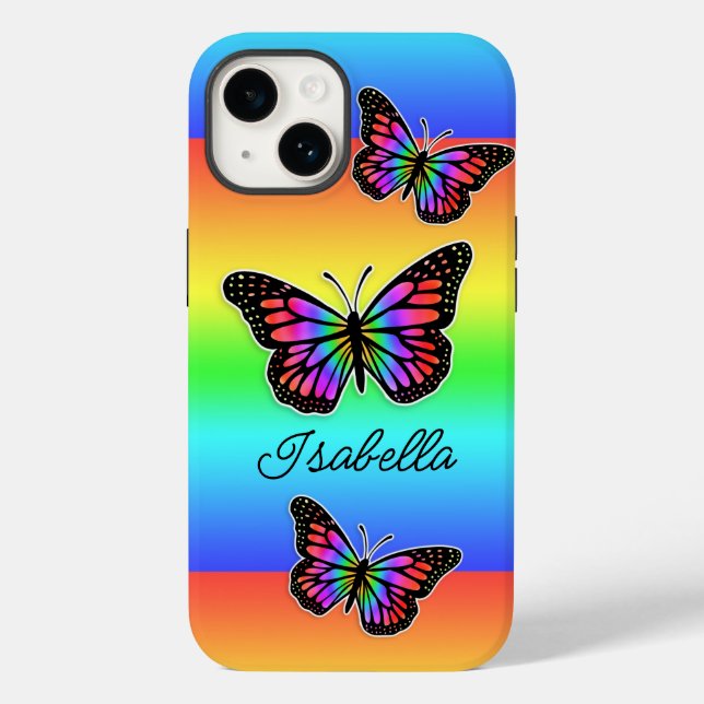 Coques Case-Mate iPhone Papillon et votre nom Personnalisé (Verso)