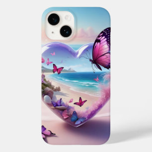 Coque Pour iPhone 14 Papillon Heart Escape - Ocean Dream