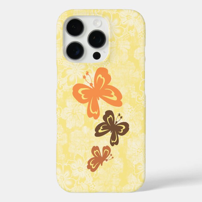 Coques Case-Mate iPhone Papillon Honolua et Hibiscus hawaïen jaune (Verso)
