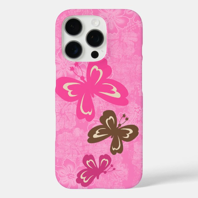 Coques Case-Mate iPhone Papillon Honolua et Hibiscus hawaïen rose (Verso)