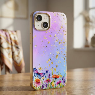 Coque Pour iPhone 14 Papillon mignon et base pastel douce