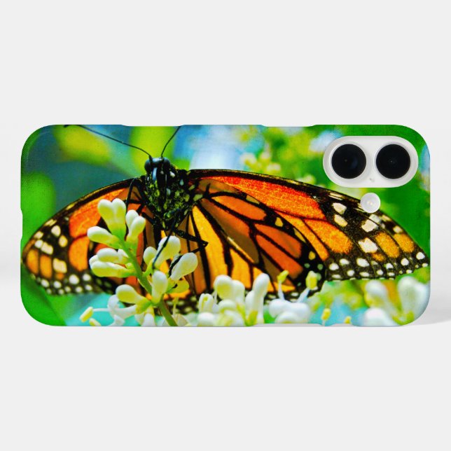 Coques Case-Mate iPhone Papillon monarque orange photo bold simple moderne (Verso (horizontal))