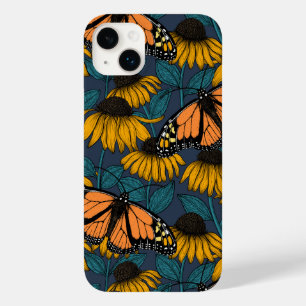Coque Pour iPhone 14 Plus Papillon monarque sur confluents jaunes