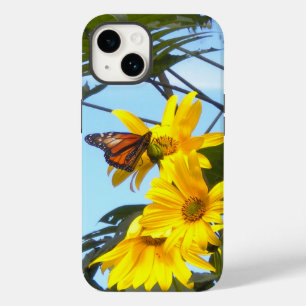 Coque Pour iPhone 14 Papillon Monarque Sur Les Tournesols