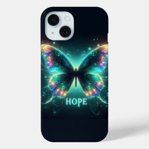 Coque Pour iPhone 15 Papillon multicolore radiant représentant l'espoir